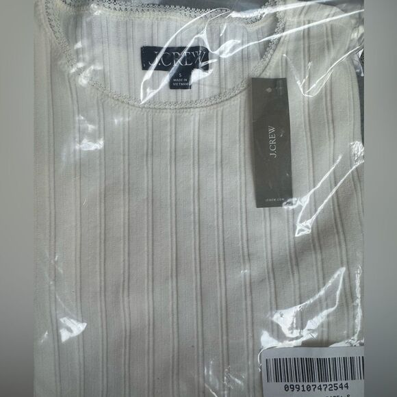 NWT J CREW Pointelle long-sleeve T-shirt in Ivory - Picture 6 of 6